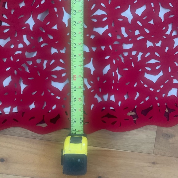 Anthropologie Red Laser Cut Dress sz 2 - Picture 5 of 6